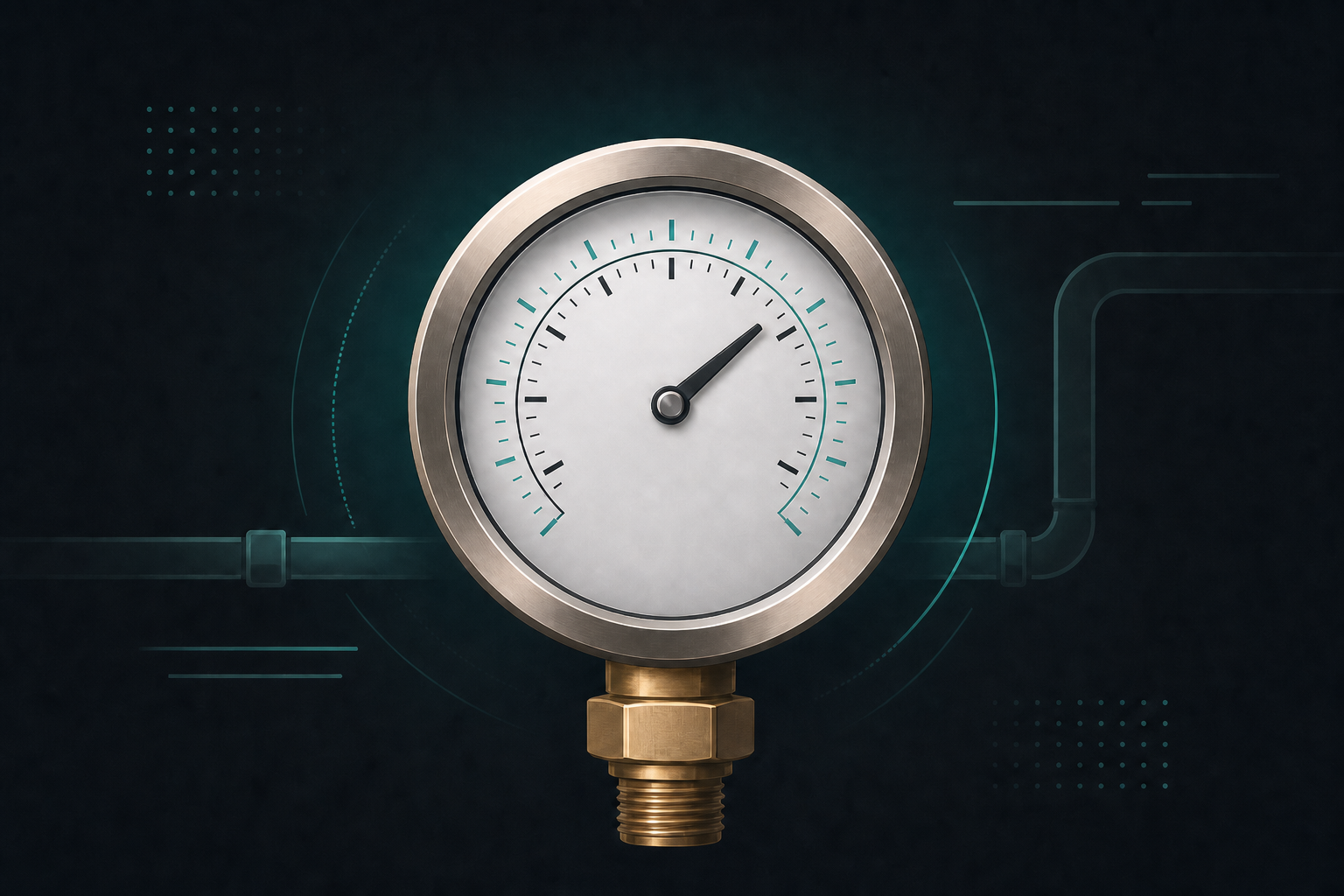 Illustration of a pressure gauge with one needle.
